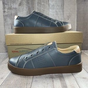 Spenco Malibu Lux Women s Leather Sneakers Comfort Orthopedic Iron Gate Size 8.5